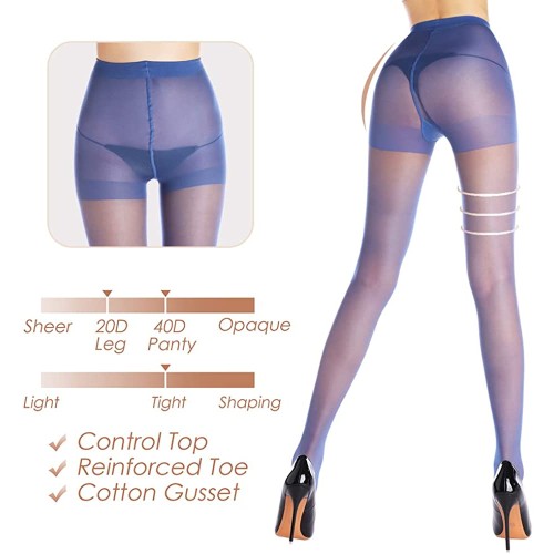 Sheer G&Y Ultra Pantyhose - 3 Pairs Women's 20D Control Top Nylon Hosiery With Reinforced Toes Pantyhose For Women